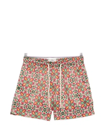 Peninsula Swimwear Geometric-print Drawstring Swim Shorts In Multi