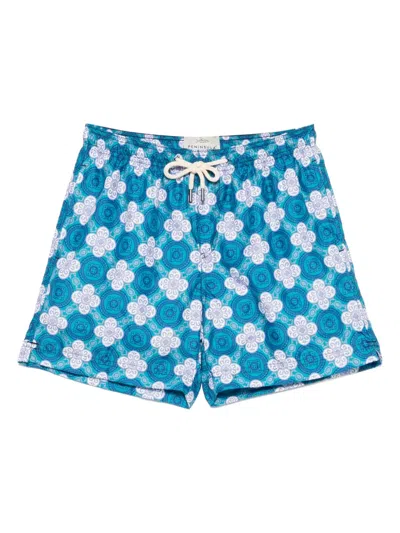 Peninsula Swimwear Graphic-print Swim Shorts In Blue