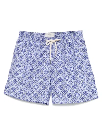 Peninsula Swimwear Graphic-print Swim Shorts In Blue
