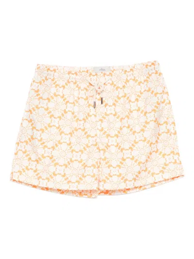 Peninsula Swimwear Lace-pattern Swim Shorts In Yellow