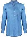 Peninsula Swimwear Long-sleeve Button-up Shirt In Blue