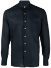 Peninsula Swimwear Stromboli Long-sleeve Linen Shirt In Blue