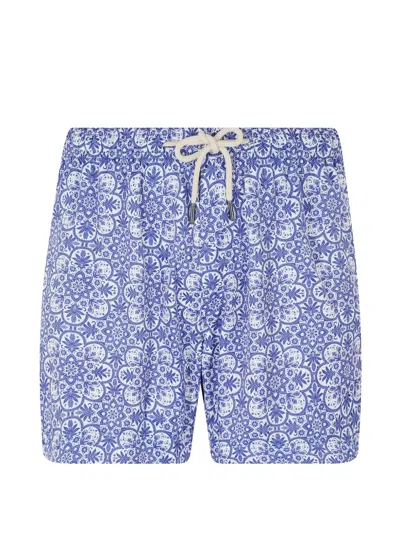 Peninsula Swimwear Marettimo Majolica-tiles-print Swim Shorts In Blue