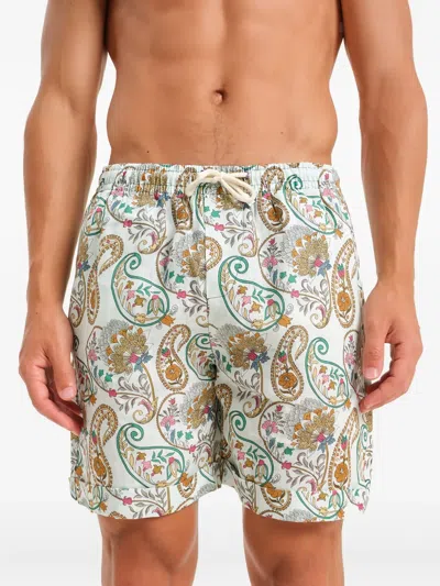 Peninsula Swimwear Paisley-print Drawstring Shorts In White