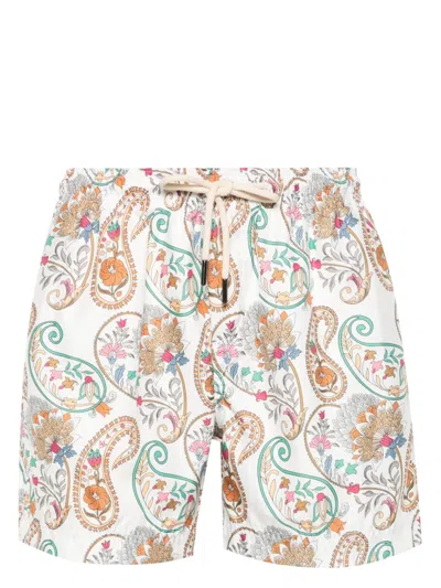 Peninsula Swimwear Paisley-print Swim Shorts In White