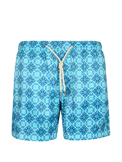 Peninsula Swimwear Panarea Drawstring Swim Shorts In Blue