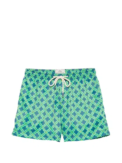 Peninsula Swimwear Pantelleria Geometric-print Swim Shorts In Animal Print