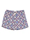 Peninsula Swimwear Patterned Drawstring Swim Shorts In Blue