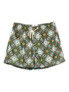 Peninsula Swimwear Patterned Drawstring Swim Shorts In Green