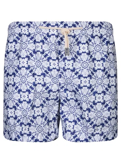 Peninsula Swimwear Floral Pattern Swim Shorts White/blue By Peninsula