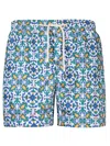Peninsula Swimwear Geometric-print Swim Shorts In Blue