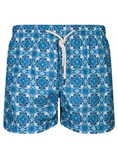 Peninsula Swimwear Peninsula Patterned Blue Boxer Swim Shorts