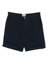 Peninsula Swimwear Pleated Cuffed Bermuda Shorts In Blue