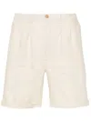 Peninsula Swimwear Pleated Linen Bermuda Shorts In Neutrals