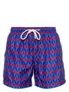 Peninsula Swimwear Ponente Geometric-print Swim Shorts In Blue