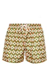 Peninsula Swimwear Ponente Geometric-print Swim Shorts In Orange