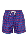 Peninsula Swimwear Ponente Geometric-print Swim Shorts In Blue