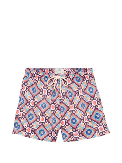 Peninsula Swimwear Positano Geometric-print Swim Shorts In Multi