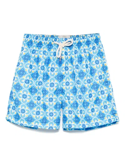 Peninsula Swimwear Printed Swim Shorts In Blue