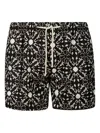 Peninsula Swimwear Salina Baroque-print Swim Shorts In Black