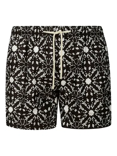 Peninsula Swimwear Salina Baroque-print Swim Shorts In Black