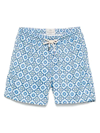 Peninsula Swimwear Star-print Swim Shorts In Blue