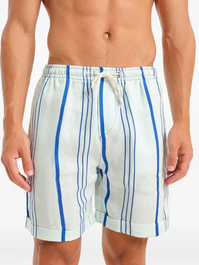 Peninsula Swimwear Striped Drawstring-waist Swim Shorts In Blue