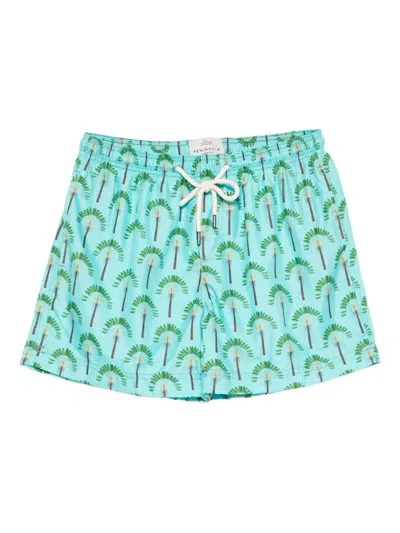 Peninsula Swimwear Tree-print Swim Shorts In Blue