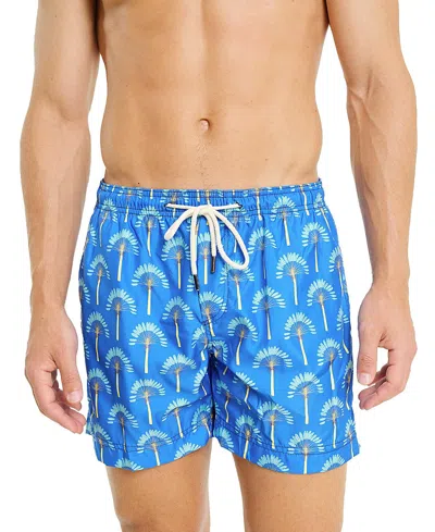 Peninsula Swimwear Palm-tree Print Swim Shorts In Blue