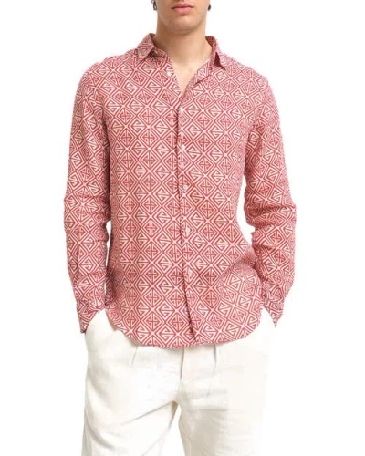 Peninsula Swimwear Villagonia Linen Shirt In Red