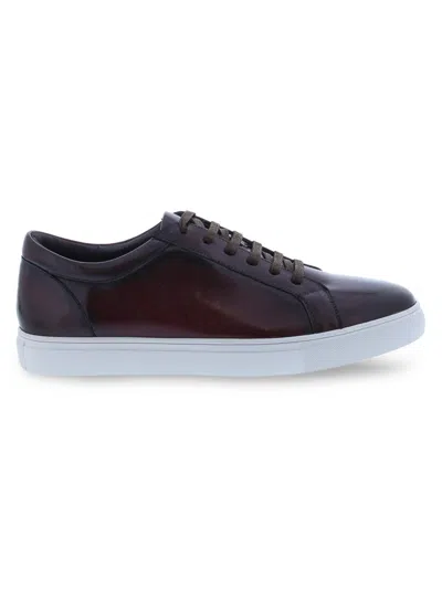 Penny Lane Men's Bond Leather Low Top Sneakers In Wine