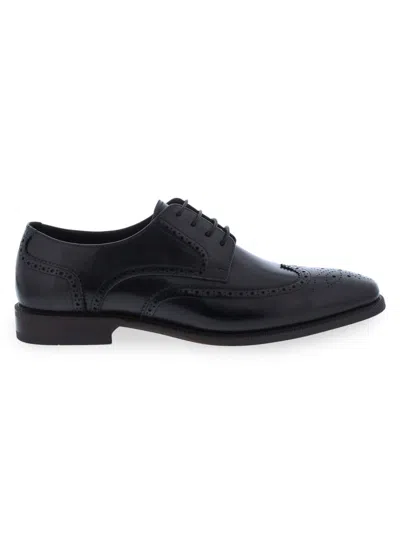 Penny Lane Men's Harley Leather Brogue Derby Shoes In Black