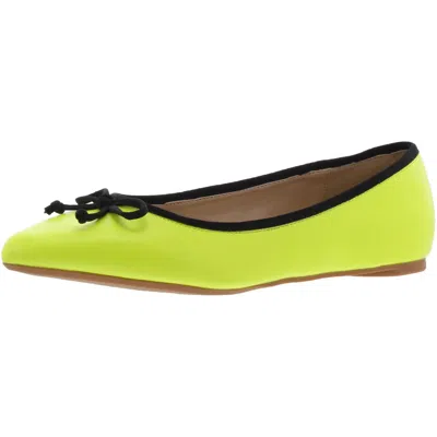 Penny Loves Kenny Attack Womens Pointed Toe Slip On Ballet Flats In Yellow