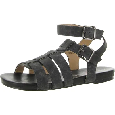 Penny Loves Kenny Fylo Womens Faux Leather Strappy Gladiator Sandals In Black