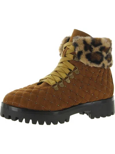 Penny Loves Kenny Newb Womens Faux Suede Ankle Winter Boots In Brown