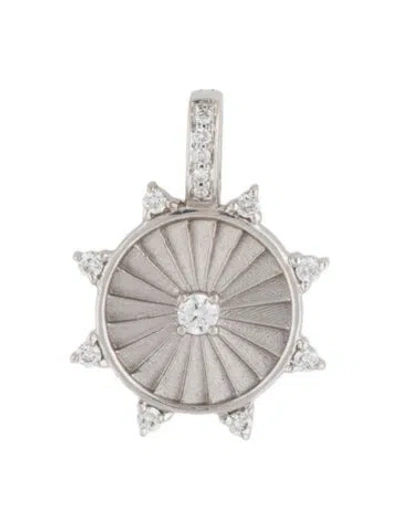 Pre-owned Penny Preville 18k Diamond 8 Point Wheel Medallion In Multi