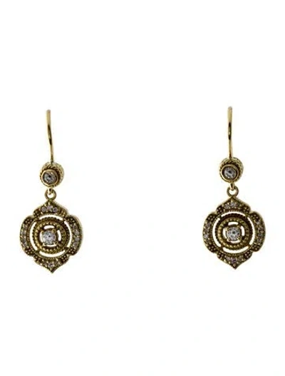 Pre-owned Penny Preville 18k Diamond Floating Circle Drop Earrings In Multi