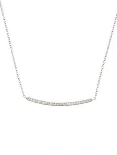 Pre-owned Penny Preville 18k Diamond Forever Bar Pendant Necklace, 18" In Multi