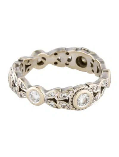 Pre-owned Penny Preville 18k Diamond Garland Eternity Band In Multi