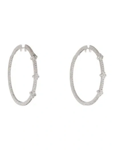 Pre-owned Penny Preville 18k Diamond Inside-out Hoop Earrings In Multicolor