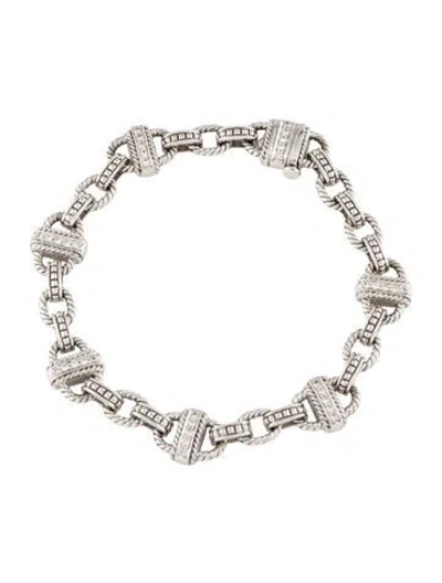 Pre-owned Penny Preville 18k Diamond Link Bracelet, 6.75" In Multi