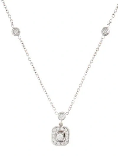 Pre-owned Penny Preville 18k Diamond Pendant Necklace, 16.5" In Multi