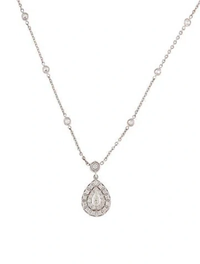 Pre-owned Penny Preville 18k Diamond Pendant Station Necklace, 16" In Multi