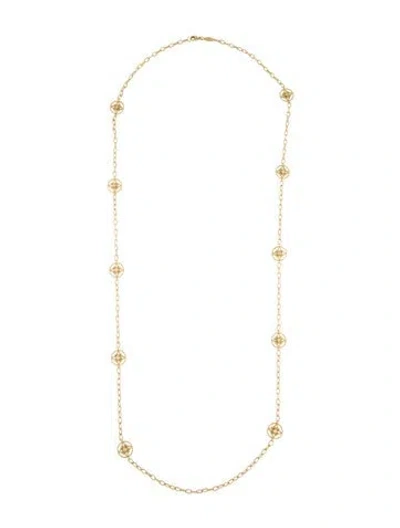 Pre-owned Penny Preville 18k Diamond Station Necklace, 32" In Multi