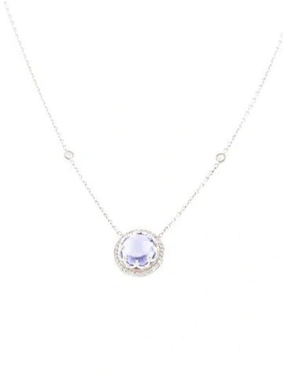 Pre-owned Penny Preville 18k Tanzanite & Diamond Pendant Necklace, 16.5" In Multi
