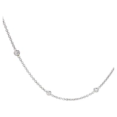Pre-owned Penny Preville 18k White Gold  "diamonds By The Yard" Necklace - 16.5in
