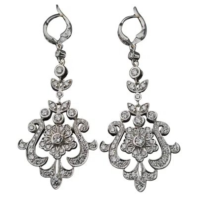 Pre-owned Penny Preville Large 2.5" 2ct+ Diamond Chandelier Earrings 18k Dangle 16.8g In Multi
