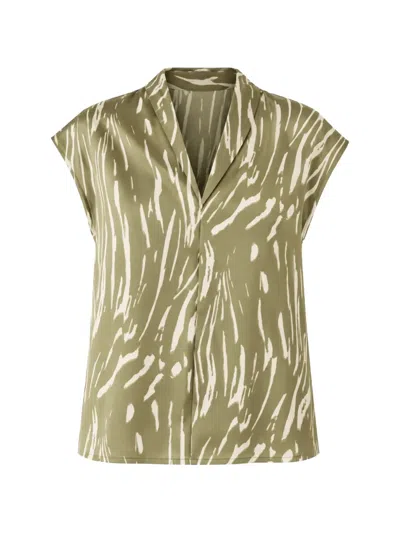 Pennyblack Abstract-print Sleeveless Blouse In Green