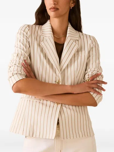 Pennyblack Americana Pinstripe-pattern Blazer In White