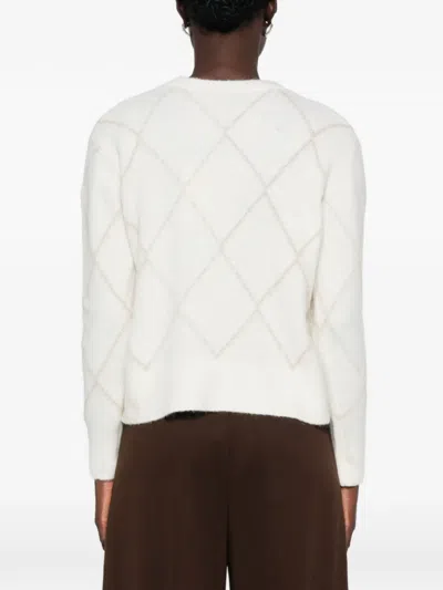 Pennyblack Argyle-pattern Sweater In White